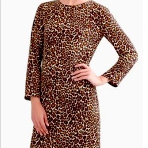 JCrew Crepe shift leopard print dress size 2